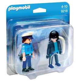 PLAYMOBIL POLICJANT I ZŁODZIEJ WŁAMYWACZ Z WORKIEM FIGURKI AKCESORIA