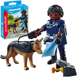 PLAYMOBIL POLICJANT Z PSEM TROPIĄCYM FIGURKA AKCESORIA SPECIAL PLUS 10 EL.