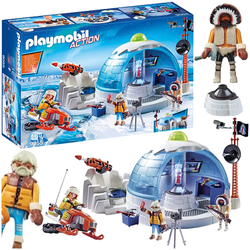 PLAYMOBIL STACJA POLARNA IGLO BADAWCZE LODOWY DOMEK SKUTER ŚNIEŻNY FIGURKI