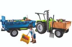 PLAYMOBIL TRAKTOR Z PRZYCZEPĄ FIGURKA AKCESORIA OWOCE WARZYWA COUNTRY 42EL.