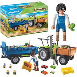 PLAYMOBIL TRAKTOR Z PRZYCZEPĄ FIGURKA AKCESORIA OWOCE WARZYWA COUNTRY 42EL.