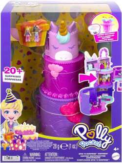 POLLY POCKET LALECZKI TORT URODZINOWY Z JEDNOROŻCEM TOREBKA FIGURKI MATTEL