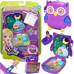 POLLY POCKET LALKI MINI KEMPING SOWA MATTEL GRA ZRĘCZNOŚCIOWA NAKLEJKI 2w1