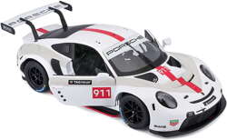 PORSCHE 911 RSR BIAŁY SAMOCHÓD METALOWY POJAZD MODEL BBURAGO 1/24