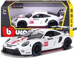 PORSCHE 911 RSR BIAŁY SAMOCHÓD METALOWY POJAZD MODEL BBURAGO 1/24