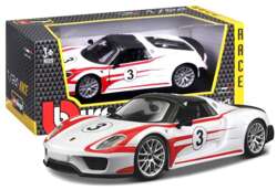 PORSCHE 918 WEISSACH SAMOCHÓD METALOWY POJAZD MODEL BBURAGO 1/24