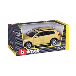 PORSCHE CAYENNE TURBO ŻÓŁTY SAMOCHÓD METALOWY POJAZD MODEL BBURAGO 1/24