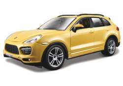 PORSCHE CAYENNE TURBO ŻÓŁTY SAMOCHÓD METALOWY POJAZD MODEL BBURAGO 1/24