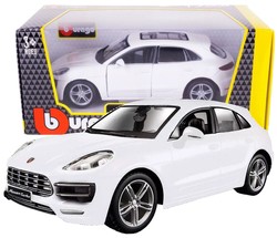 PORSCHE MACAN BIAŁY SAMOCHÓD METALOWY POJAZD MODEL BBURAGO 1/24