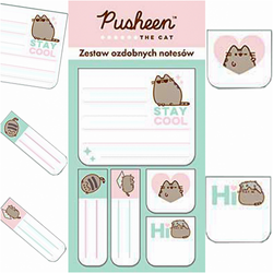 PUSHEEN KARTECZKI SAMOPRZYLEPNE INDEKSUJĄCE NOTESY 5x30k. KOTEK ZNACZNIKI