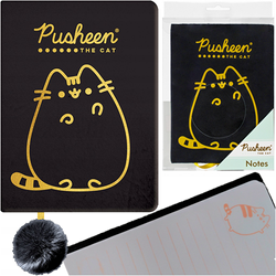 PUSHEEN PAMIĘTNIK NOTES PLUSZOWY Z POMPONEM A5 96K LINIA MIĘCIUTKI CZARNY