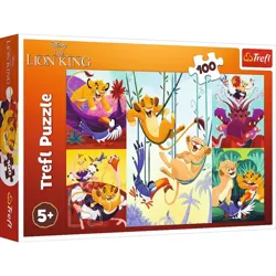 PUZZLE 100 ELEMENTÓW DZIELNY KRÓL LEW DISNEY KOLAŻ UKŁADANA TREFL 16478