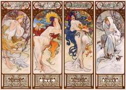 PUZZLE 1000 ALPHONSE MUCHA CZTERY PORY ROKU INTERDRUK ART SZTUKA