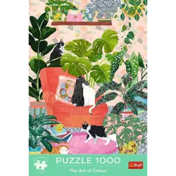 PUZZLE 1000 EL ART OF COLOUR NIE MA TO JAK W DOMU KOTY ROŚLINY 10892 TREFL