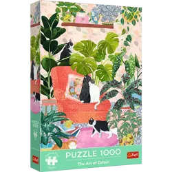 PUZZLE 1000 EL ART OF COLOUR NIE MA TO JAK W DOMU KOTY ROŚLINY 10892 TREFL