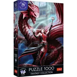 PUZZLE 1000 ELEMENTÓW FANTASY ANNE STOKES SZKARŁATNY SMOK 10902 TREFL