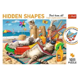 PUZZLE 1000 ELEMENTÓW HIDDEN SHAPES KOCIE WAKACJE UKŁADANKA - 10674 TREFL