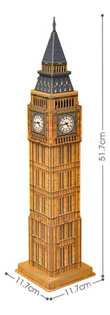 PUZZLE 3D BIG BEN WIEŻA ZEGAROWA 44 ELEMENTY PUZZLE PRZESTRZENNE CUBIC FUN