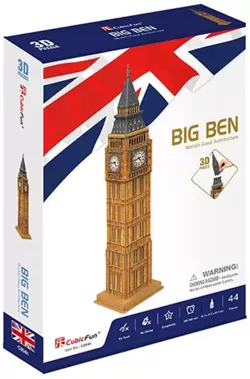 PUZZLE 3D BIG BEN WIEŻA ZEGAROWA 44 ELEMENTY PUZZLE PRZESTRZENNE CUBIC FUN