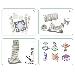 PUZZLE 3D KRZYWA WIEŻA W PIZIE 27 ELEMENTÓW PUZZLE PRZESTRZENNE CUBIC FUN