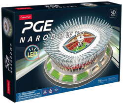 PUZZLE 3D STADION PGE NARODOWY PODŚWIATLANY LED 144 ELEMENTY CUBIC FUN