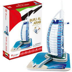 PUZZLE 3D WIEŻOWIEC BURJ AL ARAB 46 ELEMENTÓW PUZZLE PRZESTRZENNE CUBIC FUN