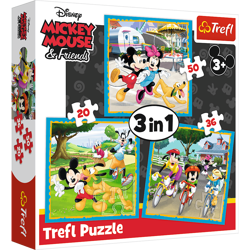 PUZZLE 3W1 MYSZKA MICKEY MIKI I PRZYJACIELE DISNEY UKŁADANKA - 34846 TREFL 