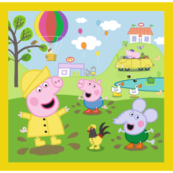 PUZZLE 3W1 WESOŁY DZIEŃ ŚWINKA PEPPA PEPPA PIG UKŁADANKA - 34849 TREFL