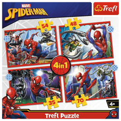 PUZZLE 4W1 W SIECI SPIDERMANA MARVEL UKŁADANKA - 34293 TREFL