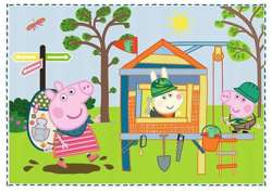 PUZZLE 4W1 WAKACJE ŚWINKA PEPPA PEPPA PIG UKŁADANKA - 34359 TREFL