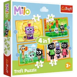 PUZZLE 4w1 POZNAJ MILO I JEGO PRZYJACIÓŁ DEA PLANETA 34654 TREFL