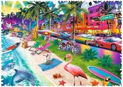 PUZZLE 600 ELEMENTÓW PLAŻA W MIAMI CRAZY SHAPES 11132 - TREFL 