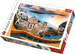 PUZZLE BAJKOWE SANTORINI GRECJA 1000 ELEMENTÓW  - 10445 TREFL 