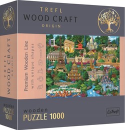 PUZZLE DREWNIANE 1000 FRANCJA ZNANE MIEJSCA WIEŻA EIFFLA WERSAL LUWR 20150