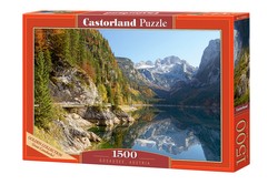 PUZZLE JEZIORO GOSAUSEE AUSTRIA GÓRY ALPY WIDOK DROGA 1500EL CASTORLAND