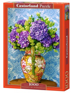 PUZZLE KWIATY W WAZONIE BOUQUET OF HYDRANGEAS 1000EL CASTORLAND