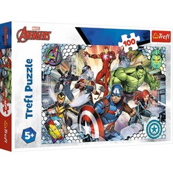 PUZZLE MARVEL 100 ELEMENTÓW SŁAWNI AVENGERS HULK THOR IRON MAN TREFL 16454