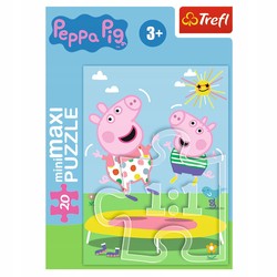 PUZZLE MINI MAXI ŚWINKA PEPPA BEZTROSKI DZIEŃ 20 EL. UKŁADANKA TREFL 21125