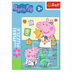 PUZZLE MINI MAXI ŚWINKA PEPPA BEZTROSKI DZIEŃ 20 EL. UKŁADANKA TREFL 21127