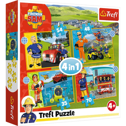 PUZZLE ODWAŻNY STRAŻAK SAM NA RATUNEK 4w1 207 EL. 34387 TREFL