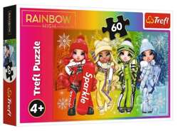 PUZZLE RAINBOW HIGH 60 ELEMENTÓW RADOSNE LALKI UKŁADANKA TREFL 17380