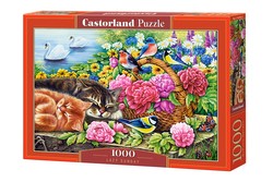 PUZZLE ŚPIĄCE KOTKI W OGRODZIE LENIWA NIEDZIELA 1000 CASTORLAND C-104765