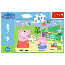 PUZZLE ŚWINKA PEPPA I GEORGE ZABAWY W GRONIE PRZYJACIÓŁ 60 EL. TREFL 17356