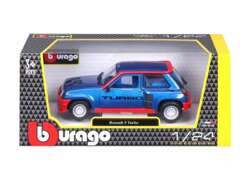 RENAULT 5 TURBO WYŚCIGOWY SAMOCHÓD METALOWY MODEL POJAZD BBURAGO 1/24