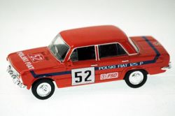 SAMOCHÓD DUŻY FIAT 125P RALLY RAJDOWY KOLEKCJA PRL-U - 1:43 CZERWONY