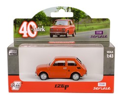 SAMOCHÓD FIAT 126p MALUCH CZTERDZIESTOLATEK KOLEKCJA PRL METAL 1:43