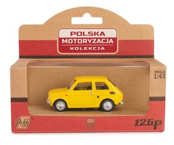 SAMOCHÓD FIAT 126p MALUCH KOLEKCJA PRL MODEL METALOWY 1:43 ŻÓŁTY