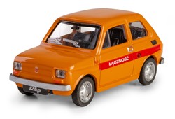 SAMOCHÓD FIAT 126p MALUCH METALOWY KOLEKCJA PRL 1:43 POMARAŃCZOWY ŁĄCZNOŚĆ