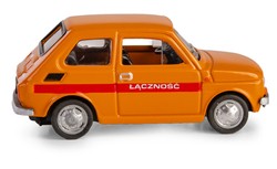 SAMOCHÓD FIAT 126p MALUCH METALOWY KOLEKCJA PRL 1:43 POMARAŃCZOWY ŁĄCZNOŚĆ