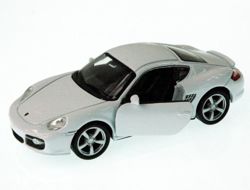 SAMOCHÓD WELLY 1:34 PORSCHE CAYMAN S SREBRNY